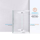 DreamLine Unidoor-X 47 3/8 in. W x 30 in. D x 72 in. H Frameless Hinged Shower Enclosure in Satin Black
