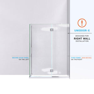 DreamLine Unidoor-X 48 3/8 in. W x 30 in. D x 72 in. H Frameless Hinged Shower Enclosure in Oil Rubbed Bronze