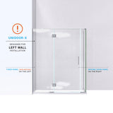 DreamLine Unidoor-X 59 1/2 in. W x 30 3/8 in. D x 72 in. H Frameless Hinged Shower Enclosure in Chrome