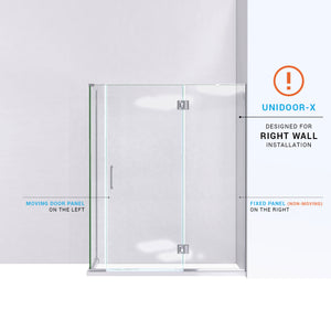 DreamLine Unidoor-X 58 1/2 in. W x 30 3/8 in. D x 72 in. H Frameless Hinged Shower Enclosure in Oil Rubbed Bronze