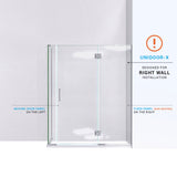 DreamLine Unidoor-X 57 in. W x 30 3/8 in. D x 72 in. H Frameless Hinged Shower Enclosure in Chrome