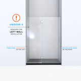 DreamLine Unidoor-X 50 in. W x 72 in. H Frameless Hinged Shower Door in Brushed Nickel