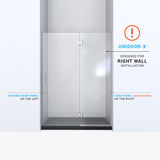 DreamLine Unidoor-X 48 in. W x 72 in. H Frameless Hinged Shower Door in Chrome