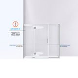 DreamLine Unidoor-X 70 in. W x 34 3/8 in. D x 72 in. H Frameless Hinged Shower Enclosure in Chrome