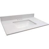 36" Solid Surface Bertch Top White Sqaure Sink