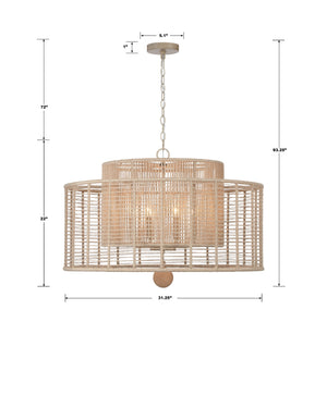 Jayna 8 Light Burnished Silver Chandelier JAY-A5006-BS