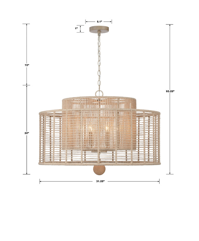 Jayna 8 Light Burnished Silver Chandelier JAY-A5006-BS