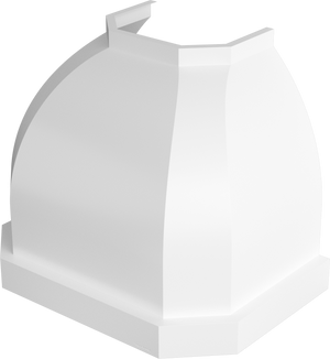 Vent-A-Hood JCH148/C1 BT 48" 300 CFM Designer Convex Wall Mount Range Hood with Clipped Corners, Magic Lung Blower, Biscuit
