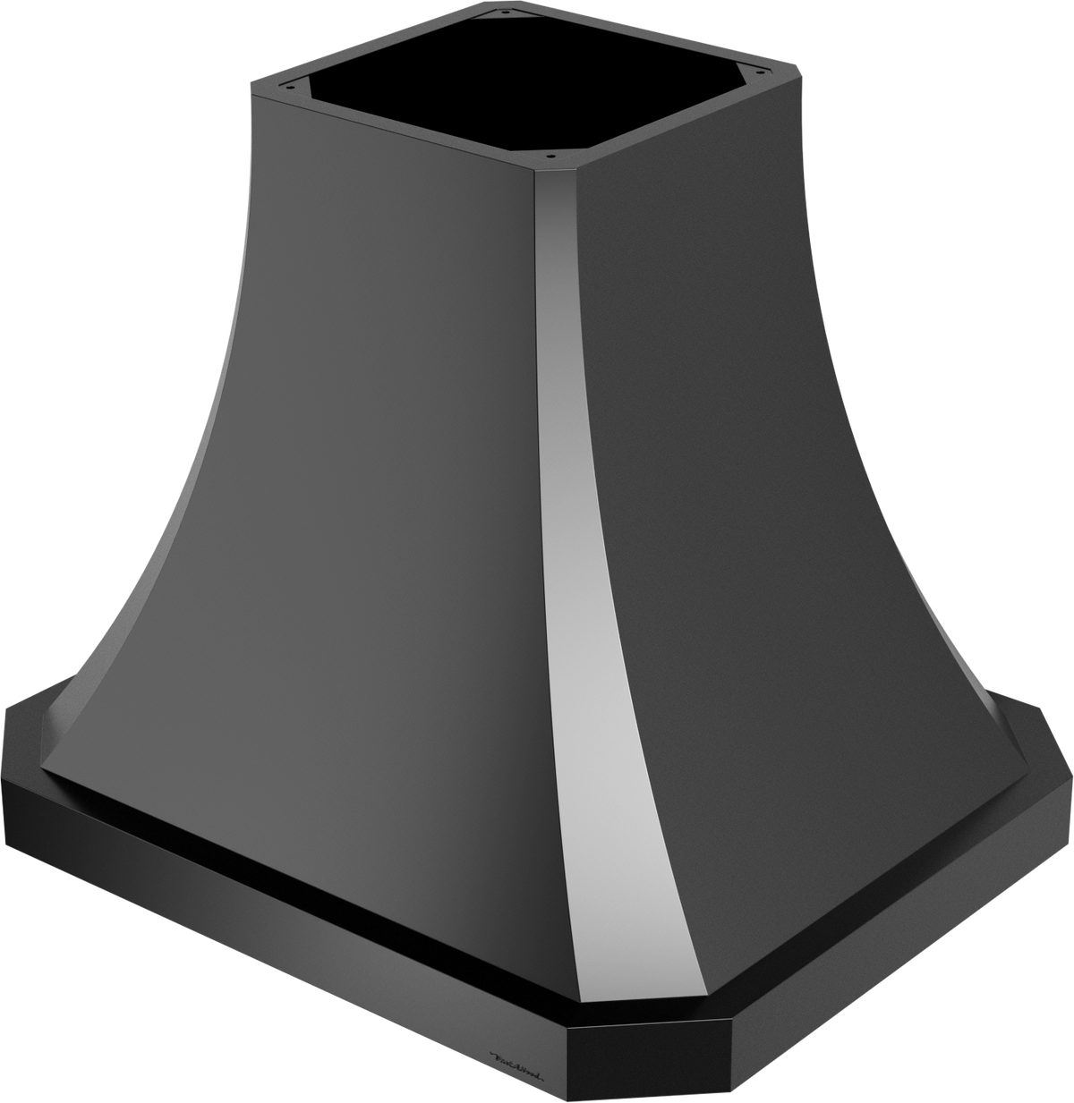 Vent-A-Hood JDIH254/C2 BL 54" 550 CFM Designer Concave Island Range Hood with Clipped Corners – Slim Profile, Magic Lung Blower, Black Satin