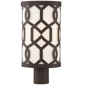 Libby Langdon for Crystorama Jennings 1 Light Dark Bronze Outdoor Post JEN-2207-DB