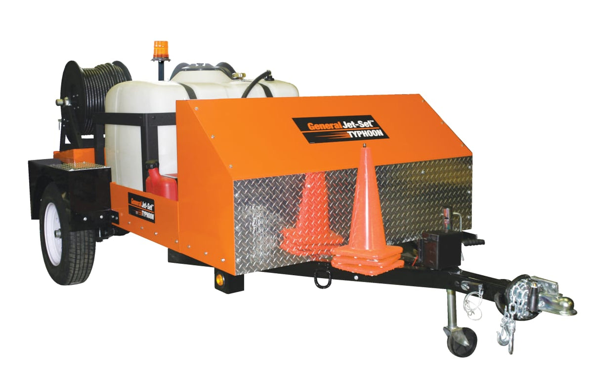 General Wire JM2512V Basic Unit: 690cc Engine w/Electric Start (Battery NOT Included), 2500 psi/12 gpm Pump with Vibra-Pulse®, 200 Gallon Holding Tank, 400 ft. Capacity Hose Reel w/Variable Speed Reel Control, Spray Wand