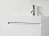 Virtu USA Zuri 24" Single Bath Vanity in Wenge with White Polymarble Top and Integrated Square Sink with Brushed Nickel Faucet with Matching Mirror