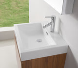 Virtu USA Zuri 24" Single Bath Vanity in Wenge with White Polymarble Top and Integrated Square Sink with Brushed Nickel Faucet with Matching Mirror