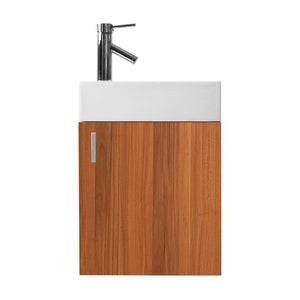 Virtu USA Carino 16" Single Bath Vanity in Plum with White Polymarble Top and Square Sink with Polished Chrome Faucet - Luxe Bathroom Vanities Luxury Bathroom Fixtures Bathroom Furniture