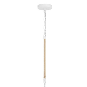 Jasper 3 Light Matte White + Natural Wood Pendant JSP-10533-MT