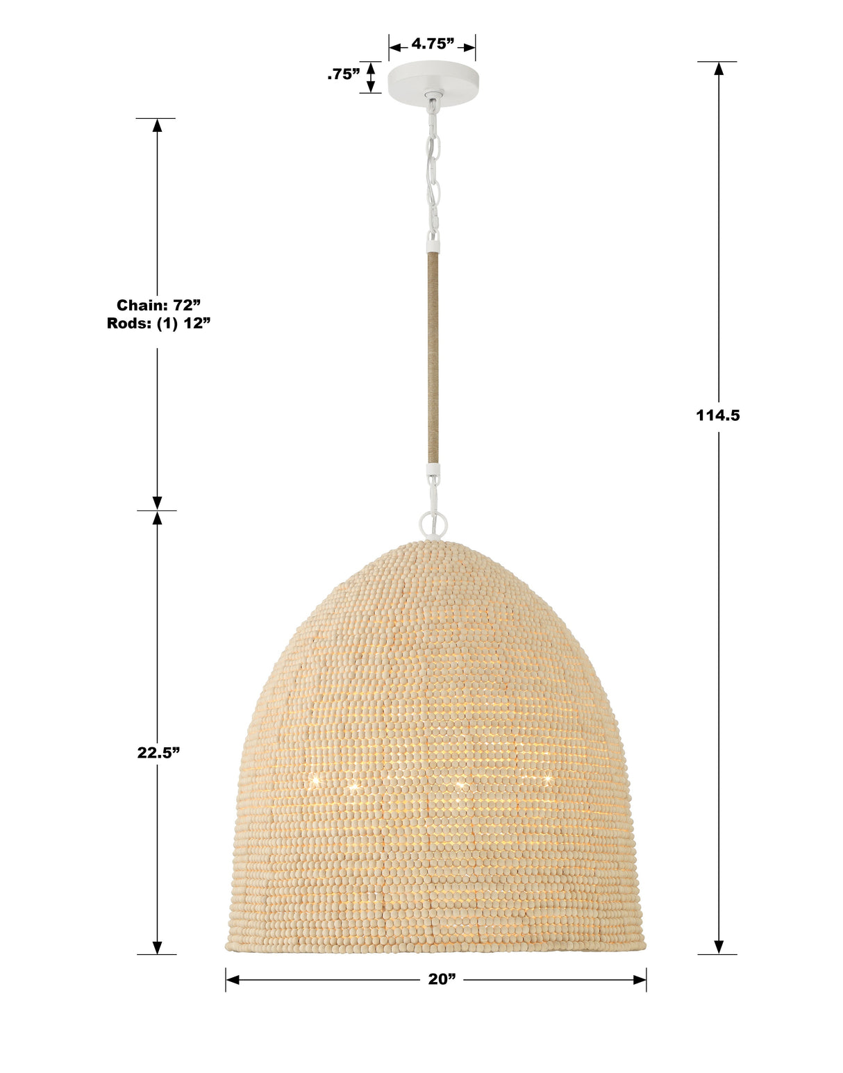 Jasper 6 Light Matte White Chandelier JSP-10536-MT