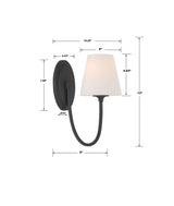 Juno 1 Light Black Forged Sconce JUN-10321-BF