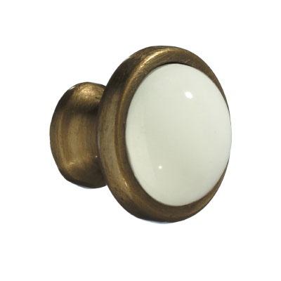 Smedbo Knob diam 38 mm in Antique/White Ceramics