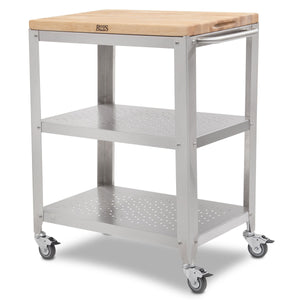 John Boos CU-CULART30 Cucina Culinarte Cart Maple Wood Cutting Board for Kitchen 30 x 18.13", 1.5" Thick Removable/Reversible Chopping Edge Grain Block CULINARTE' CART 30X20 REMOV MPL TOP