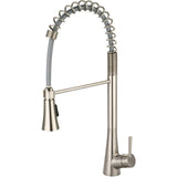 Olympia K-5010-BN i2 Single Handle Pre-Rinse Spring Pull-Down Kitchen Faucet in Brushed Nickel