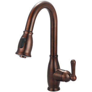 Olympia K-5040-ORB Accent Single Handle Pull-Down Kitchen Faucet in Oil Rubbed Bronze
