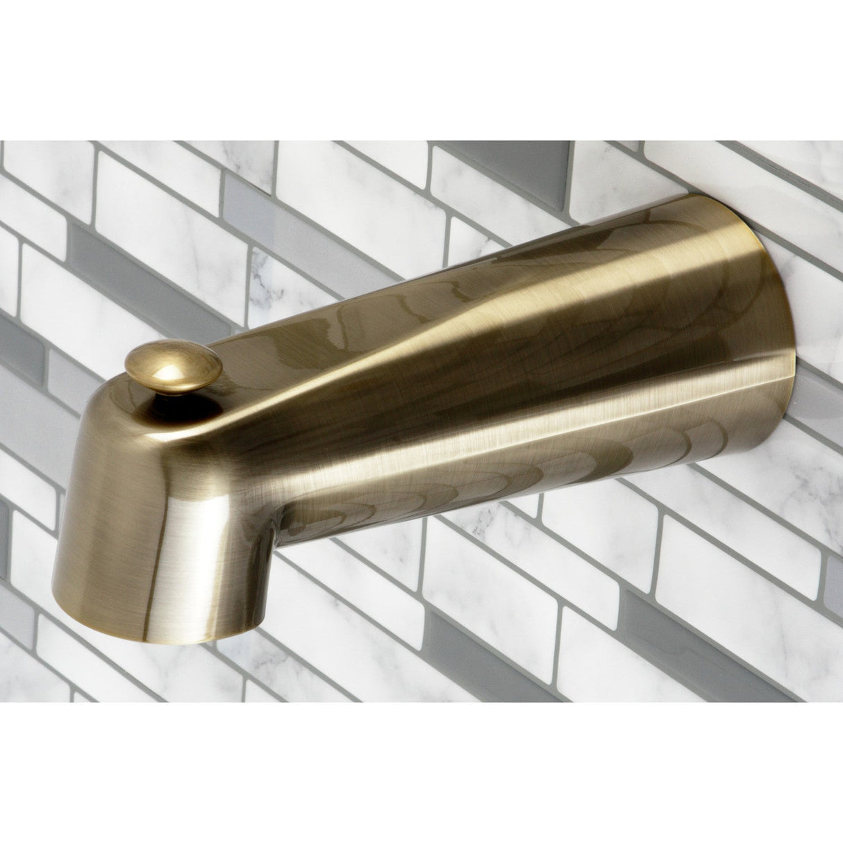 Shower Scape K1089A3 7-Inch Diverter Tub Spout, Antique Brass