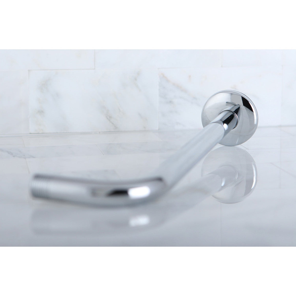 Claremont K112A1 12-Inch J-Shaped Rain Drop Shower Arm with Flange, Polished Chrome
