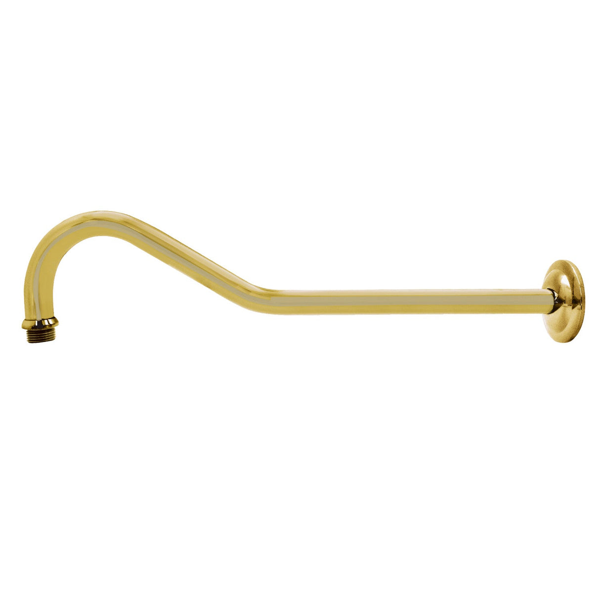 Shower Scape K117C2 17-Inch Sheppard's Hook Rain Drop Shower Arm with Flange, Polished Brass