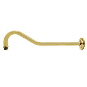 Shower Scape K117C2 17-Inch Sheppard's Hook Rain Drop Shower Arm with Flange, Polished Brass