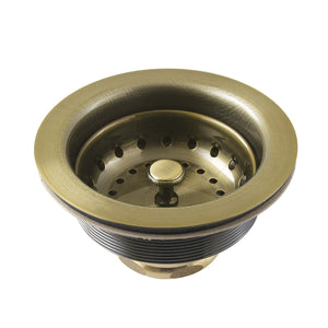 Fresno K121BAB 3-1/2 Inch Kitchen Sink Basket Strainer Only, Antique Brass