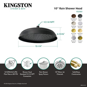 Victorian K125A5 10-Inch Brass Shower Head, Oil Rubbed Bronze