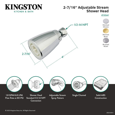 Shower Scape K130A8 2-3/8 Inch Plastic Showerhead, Brushed Nickel