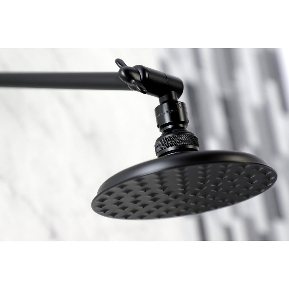 Victorian K135K0MB 5-1/4 Inch Brass Shower Head with 10-Inch High-Low Shower Arm, Matte Black