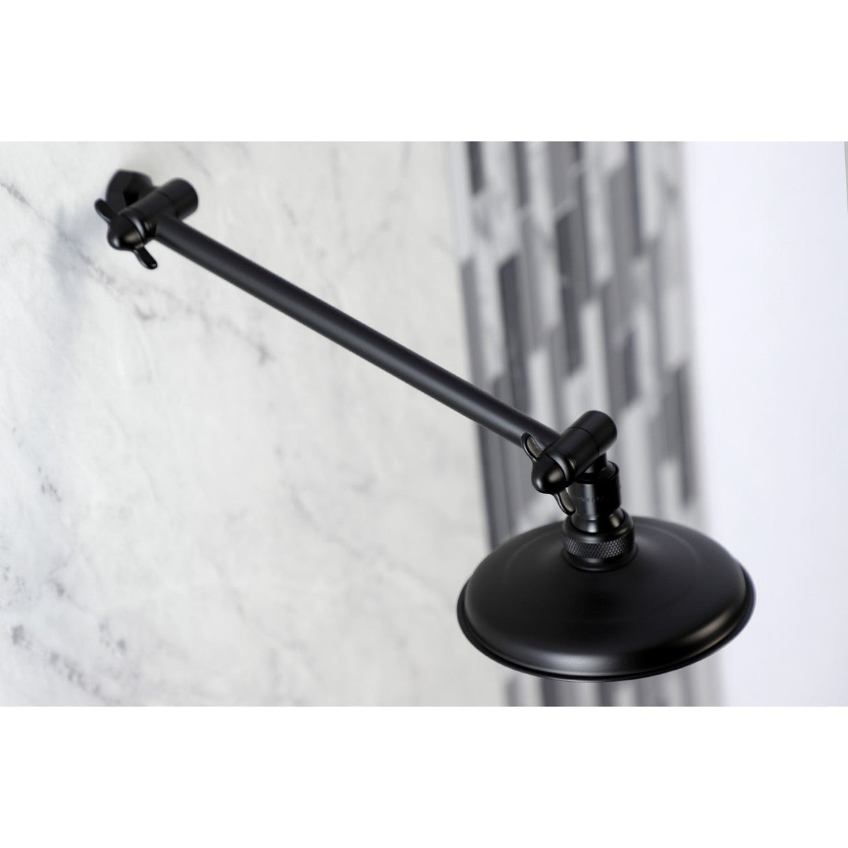 Victorian K135K0MB 5-1/4 Inch Brass Shower Head with 10-Inch High-Low Shower Arm, Matte Black