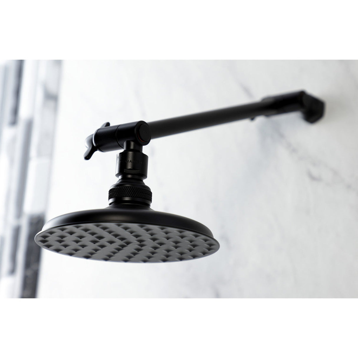 Victorian K135K0MB 5-1/4 Inch Brass Shower Head with 10-Inch High-Low Shower Arm, Matte Black