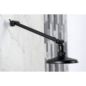 Victorian K135K0MB 5-1/4 Inch Brass Shower Head with 10-Inch High-Low Shower Arm, Matte Black