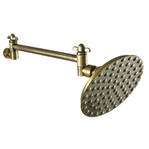 Victorian K135K3 5-1/4 Inch Brass Shower Head with 10-Inch High-Low Shower Arm, Antique Brass