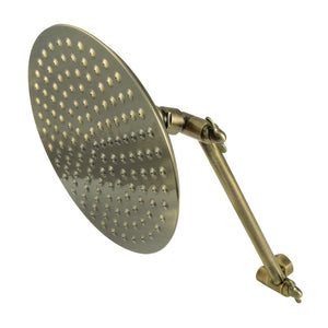 Shower Scape K136K3 7-3/4 Inch Brass Shower Head with 10-Inch High-Low Shower Arm, Antique Brass