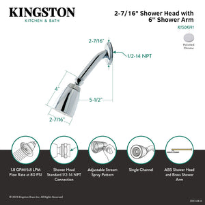 Shower Scape K150KH1 2-3/8 Inch Brass Shower Head with 6-Inch Shower Arm, Polished Chrome