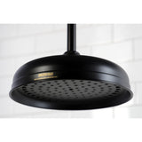 Shower Scape K225K20 10-Inch Brass Shower Head with 17-Inch Ceiling Support, Matte Black