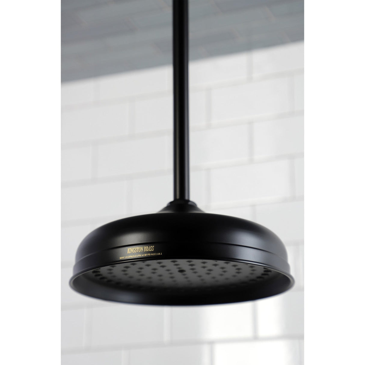 Shower Scape K225K20 10-Inch Brass Shower Head with 17-Inch Ceiling Support, Matte Black