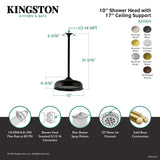 Shower Scape K225K23 10-Inch Brass Shower Head with 17-Inch Ceiling Support, Antique Brass