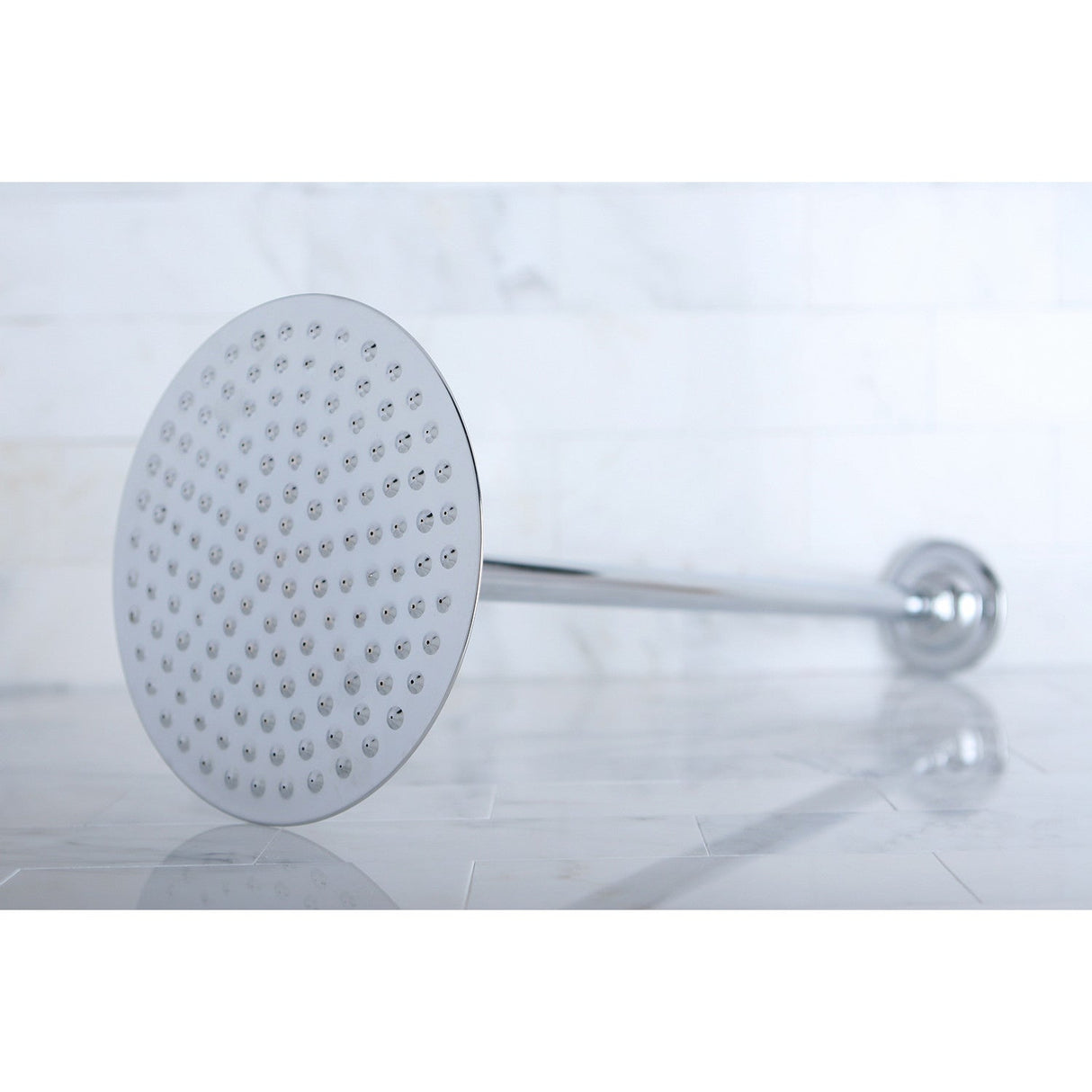 Shower Scape K236K21 7-3/4 Inch Brass Shower Head with 17-Inch Ceiling Support, Polished Chrome