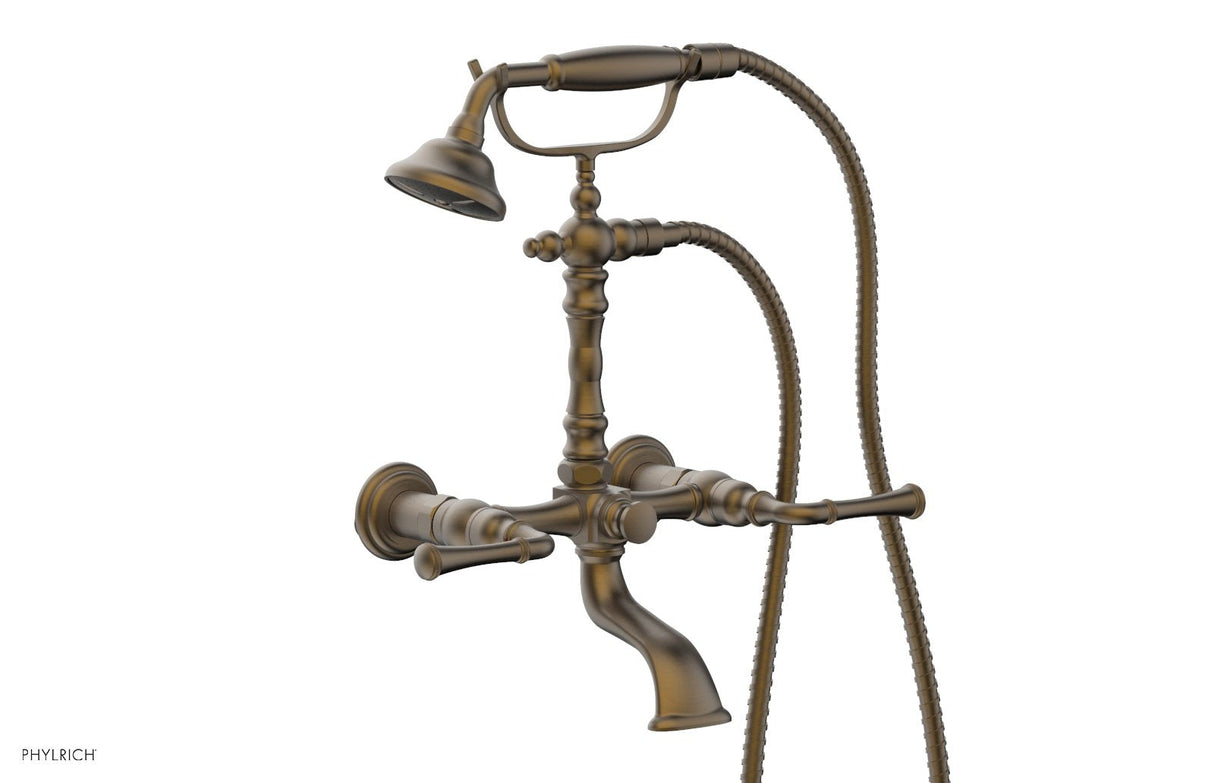 Phylrich K2393-14-OEB COINED Exposed Tub & Hand Shower - Lever Handle K2393-14 - Old English Brass