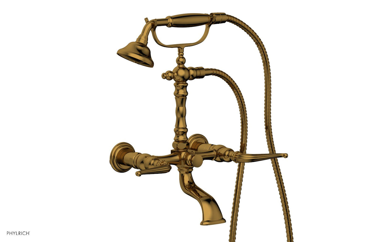 Phylrich K2393-18-002 GEORGIAN & BARCELONA Exposed Tub & Hand Shower - Lever Handle K2393-18 - French Brass