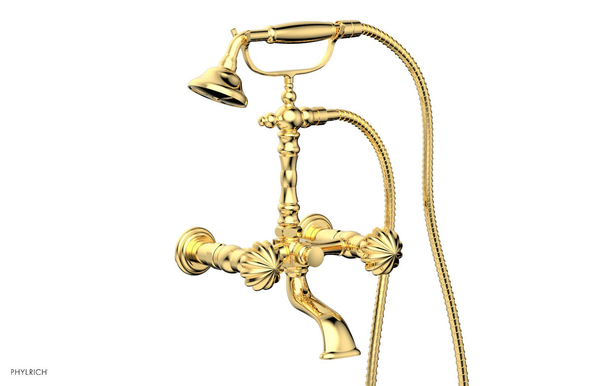 Phylrich K2393-19-025 GEORGIAN & BARCELONA Exposed Tub & Hand Shower - Round Handle K2393-19 - Polished Gold