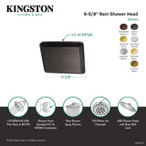 Shower Scape K250A3 9-5/8 Inch Square Rainfall Shower Head, Antique Brass