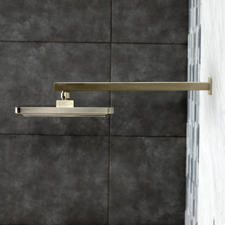 Shower Scape K250A3CK 9-5/8-Inch Square Shower Head with Shower Arm, Antique Brass