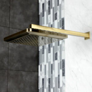 Shower Scape K250A3CK 9-5/8-Inch Square Shower Head with Shower Arm, Antique Brass