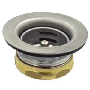 Tacoma K461B Stainless Steel Bar Sink Basket Strainer with Brass Nut, Brushed